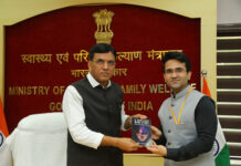 IRS officer Sahil Seth launches his book ‘A confused mind story’ with the first copy to Union health Minister Mansukh L Mandaviya