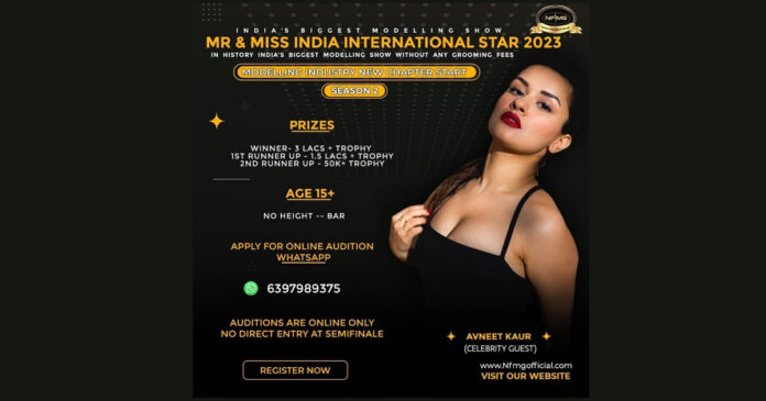 Actress Avneet Kaur will be judging the 2nd Season of NFMG PRODUCTION and Gaurav Rana's show Mr & Miss India International Star 2023