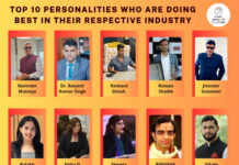 Top 10 personalities who are doing best in their respective industries felicitated by Webhack Solutions