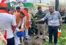 MLA of Udhna constituency Manubhai Patel takes out rally, pledges to plant 1.11 lakh saplings on Independence Day
