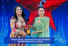Preeti Daga Receives Prestigious Award for Outstanding Contributions and Achievements as Best Women Entrepreneur in Jaipur
