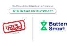 FAAD Network Exits Battery Smart at Phenomenal 61x Return on Investment