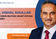 Dr. Vishal Khullar performs beating heart bypass surgery to give a 78-year diabetic patient a new lease of life
