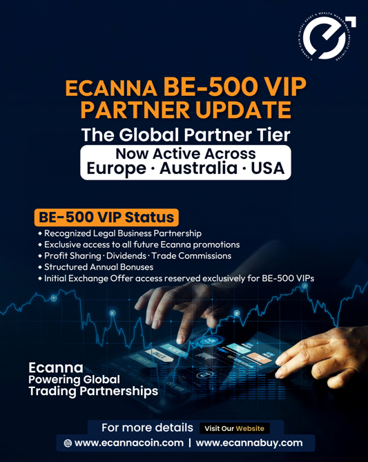 ECanna Announces BE-500 VIP Partner Program to Drive Global Expansion