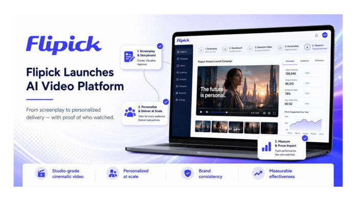 Flipick Launches AI Video Platform That Creates, Personalizes, Delivers and Measures Effectiveness of Cinematic Video at Scale