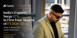 India’s Exports Surge 17% in First Four Months of FY2026-27- What It Means for Indian Exporters: Shubham Bibave & FlairList Global