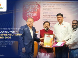 Solar Basket Engineering Private Limited Honoured With Entrepreneurship Award 2026, Marking a New Milestone in India’s Homegrown Solar Innovation Story