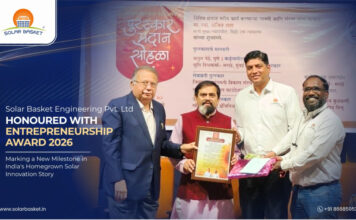 Solar Basket Engineering Private Limited Honoured With Entrepreneurship Award 2026, Marking a New Milestone in India’s Homegrown Solar Innovation Story