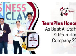 Teamplus Staffing Solution Pvt. Ltd. Is the Best AI Staffing & Recruitment Company Award Winner at World Business Conclave 2026